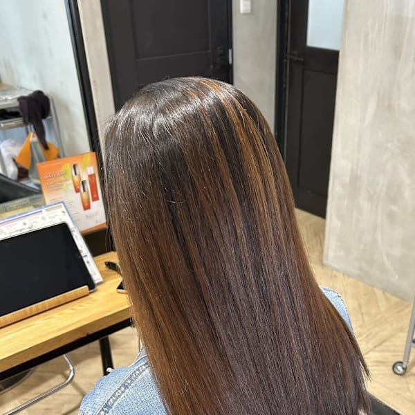 (工藤)縮毛矯正で艶々ストレート