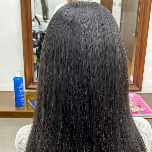 縮毛矯正ロング　カット無し