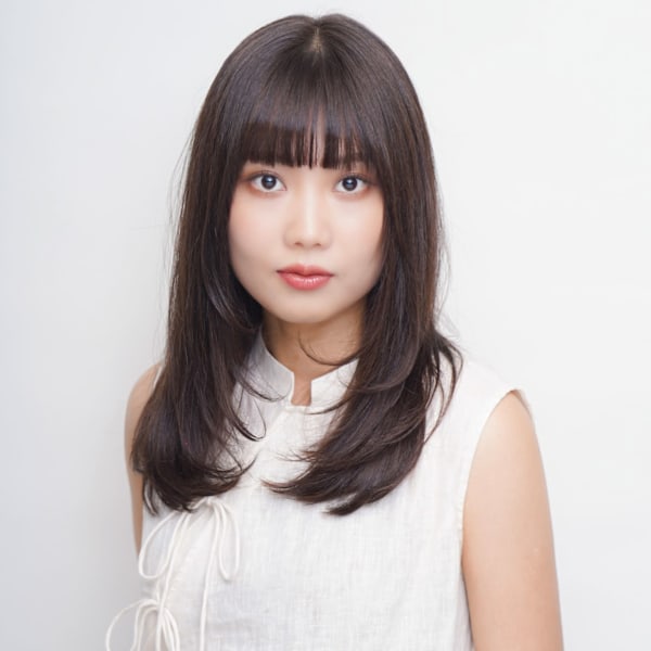 レイヤーカット グレージュカラー 艶髪カラー 髪質改善|髪質改善 SEPT. 天神大名