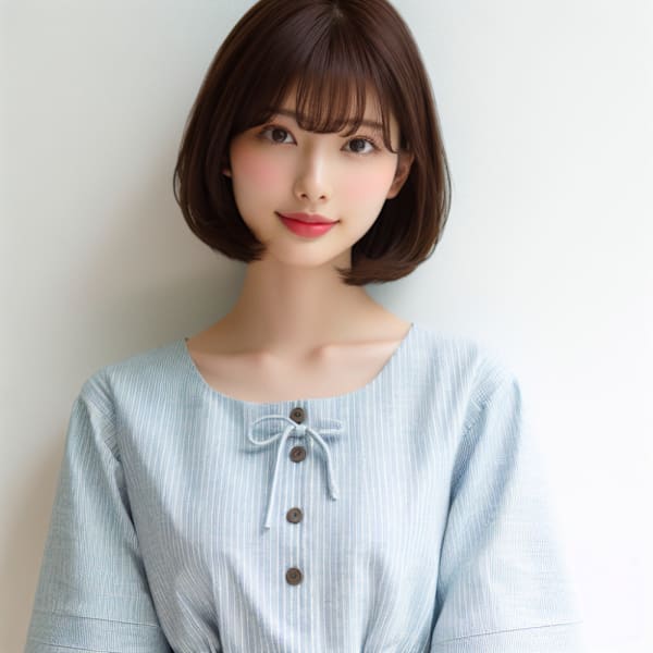 レイヤーボブ/ショートボブ/ハッシュカット/暗めカラー/小顔|hairs BERRY 大橋店