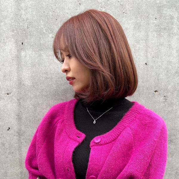 暖色×ワンカールボブ