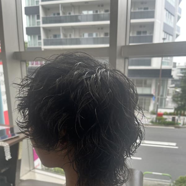 メンズ波巻きウルフ