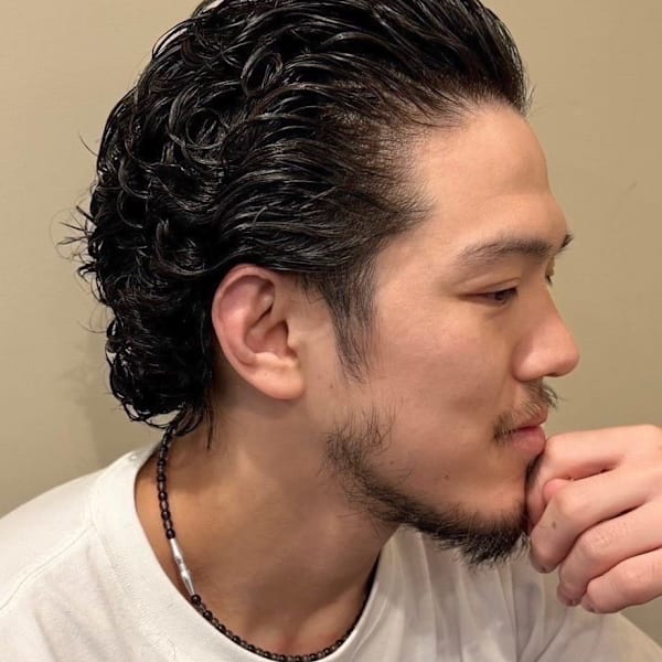 オールバックパーマ