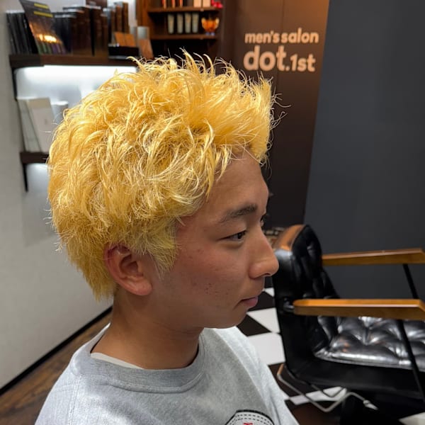 スパイキーショート×ピンパーマ|men's salon dot. 1st 町田店