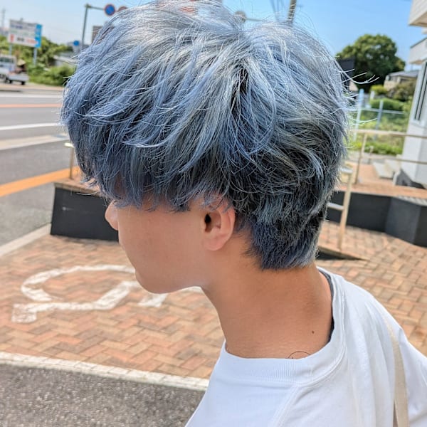 メンズショート ブリーチカラー