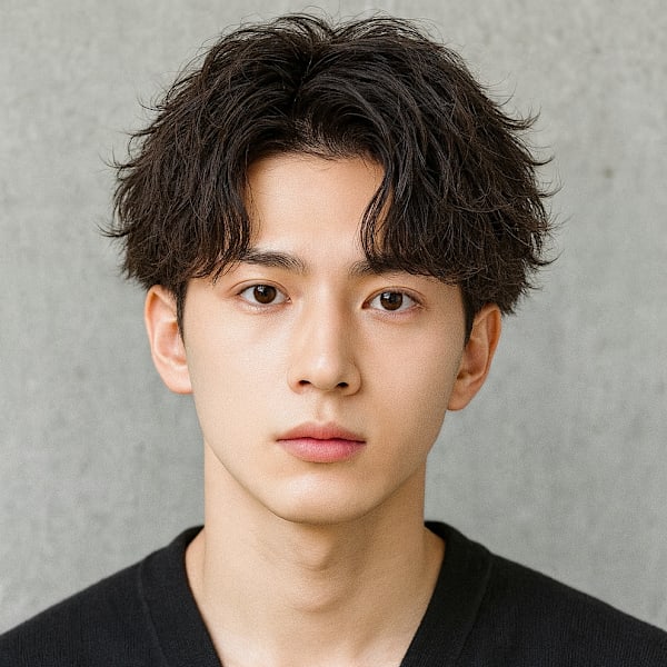 センターパート スパイラルパーマ メンズパーマ 20代