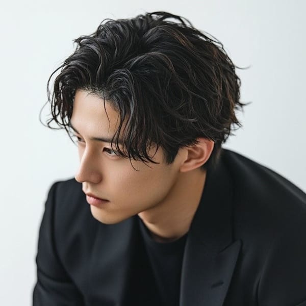 Men'sセンターパート　韓国　ビジネス パーマ