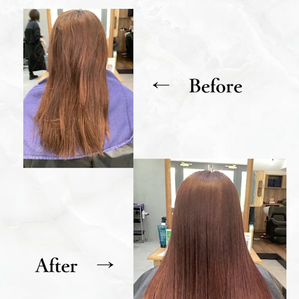 ≪お客様スタイル≫ ストレートヘアーにピンク色