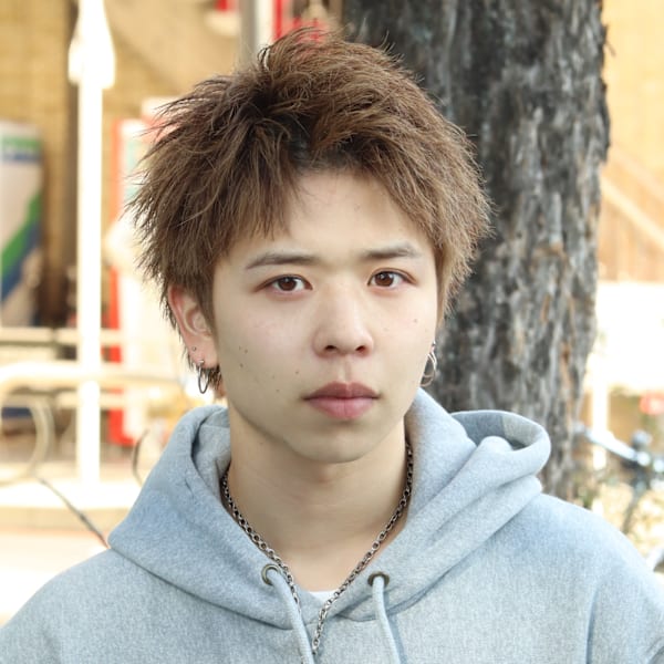 メンズショート アップバング メンズカラー