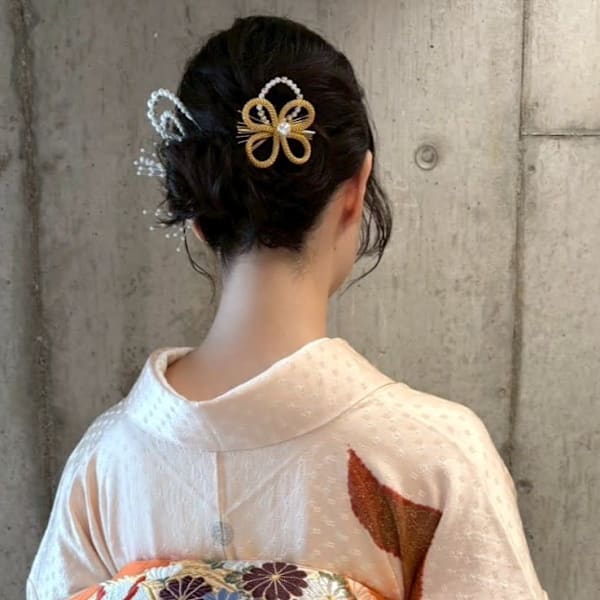 着物 ヘアセット お団子 シニヨンヘア アレンジ 和装ヘア