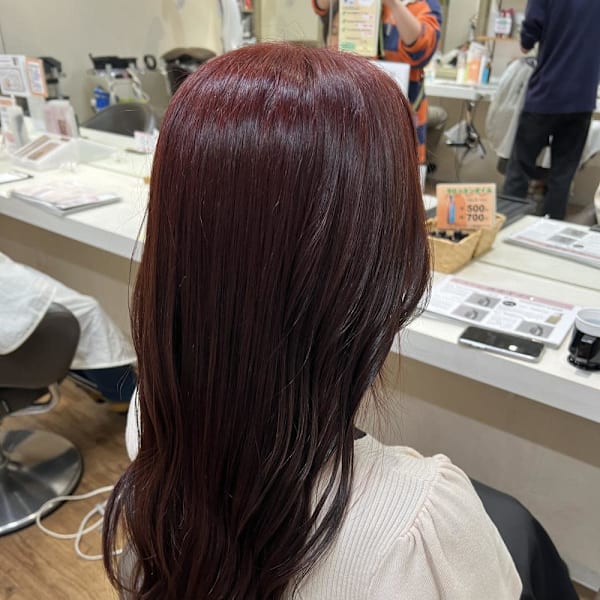 ブリーチなしダブルカラー/ワインレッド