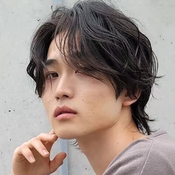 センターパートツイストスパイラルパーマメンズマッシュパーマ|LOUWE HOMME/men's salon/メンズサロン/立川