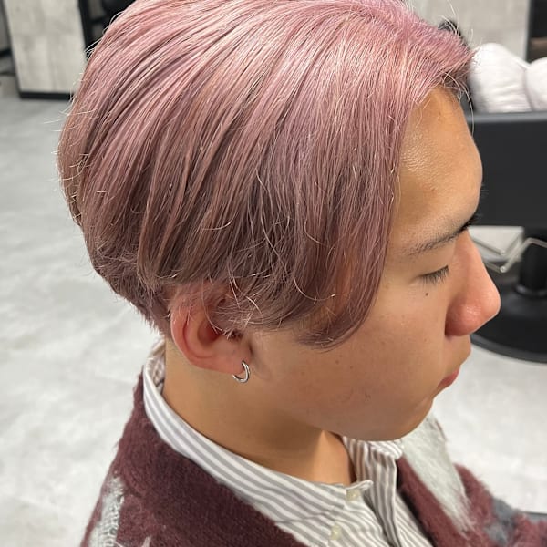 ☆メンズブリーチカラー×ペールピンクマッシュ