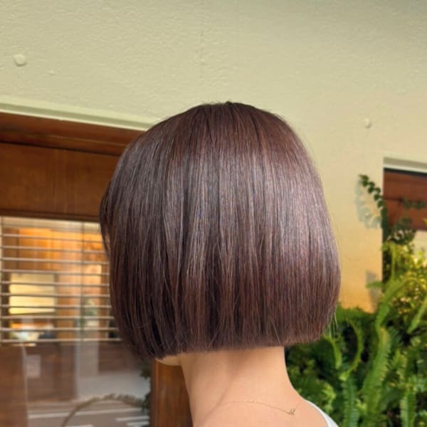 くせ毛・広がりも抑える、パープル艶ボブ|HAIR&HEADSPA SQUARE＊UNO HAKATA