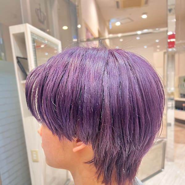 ラベンダーカラーのマッシュウルフ