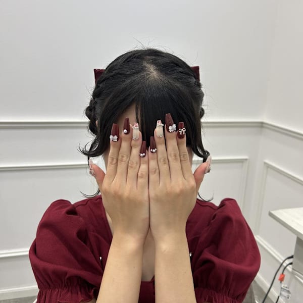 リボンで猫ちゃん風キュートなツインお団子♪ *ひな*