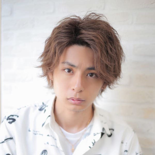 新宿/メンズパーマ緩めツイストスパイラルウルフセンターパート