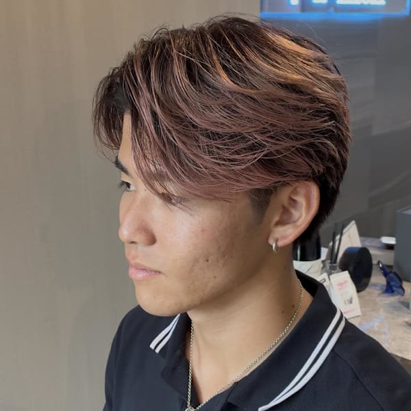 海志/センターパート/ワインレッド/大宮