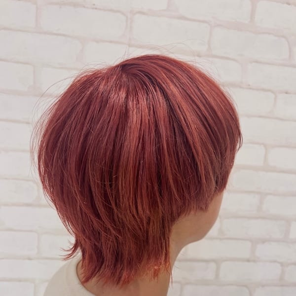 マッシュウルフ×ピンクオレンジカラー