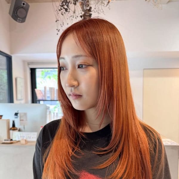 オレンジ/ハイトーン/レイヤーカット|fleur by safari