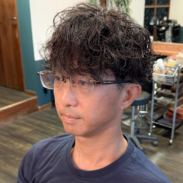 【メンズマッシュ×波巻きパーマ】