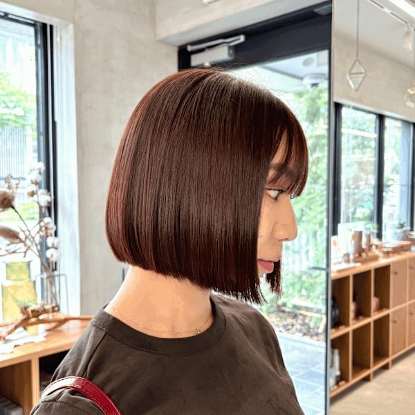暖色カラー/ボブ/切りっぱなし|nalu.