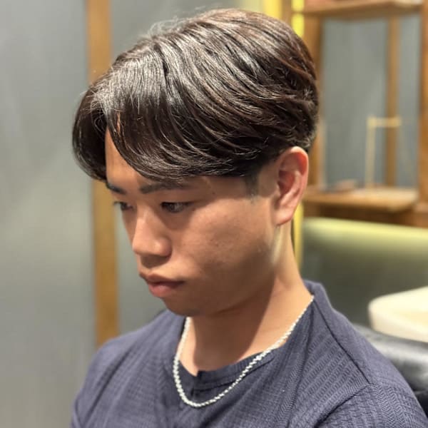 メンズ センターパート ニュアンスパーマ