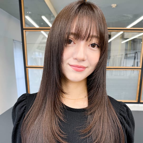 韓国風レイヤーカット◎秋色暖色カラーくびれヘア小顔20代