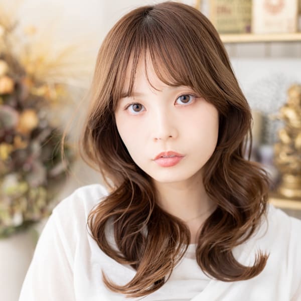 大人かわいい波巻きカールグラマラスロング　オリーブグリーン|COVER HAIR bliss【カバーヘア ブリス】北浦和/北浦和西口店