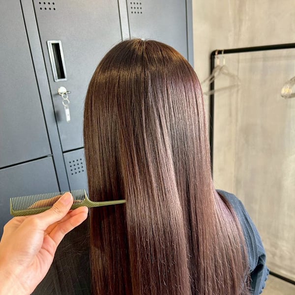 (工藤)酸性ストレート×ブラウンカラー