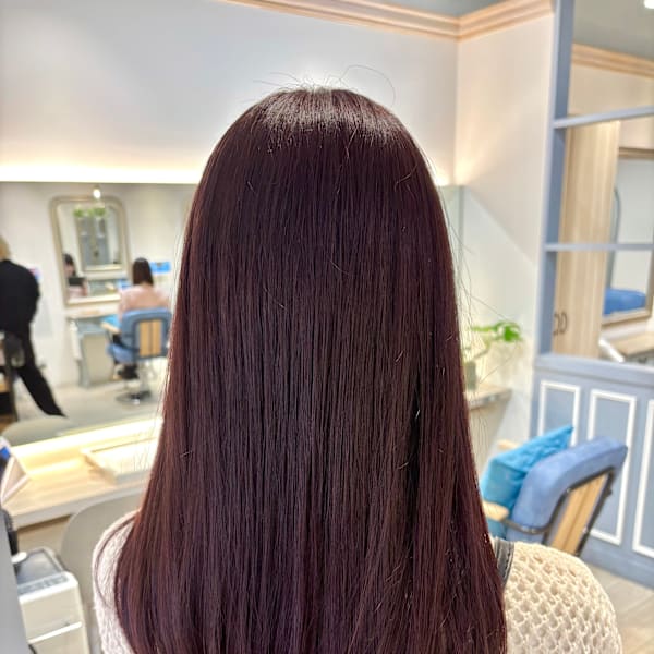 ロングヘアピンクレッドカラー赤羽美容院