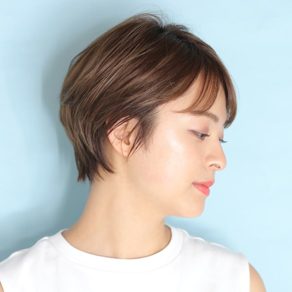 ショート・ボブ/面長/前髪なし/絶壁解消/40代/50代/