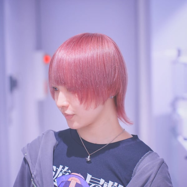 ウルフカット/マッシュウルフ/中性ウルフ/ピンクラベンダー