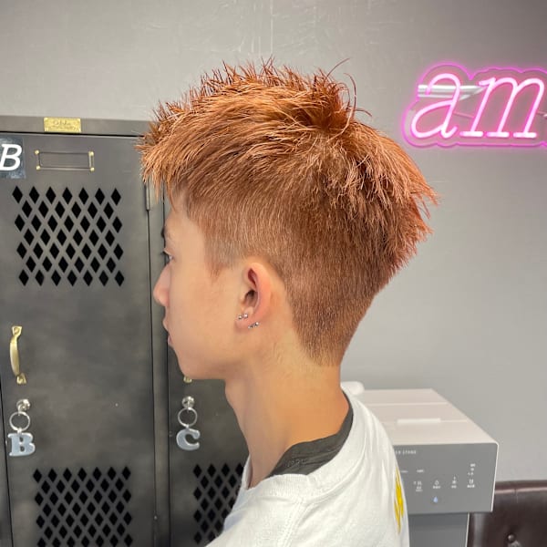 ☆メンズブリーチなしカラー×明るめオレンジベージュ