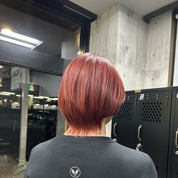 ☆メンズマッシュウルフカット ダブルカラーレッド