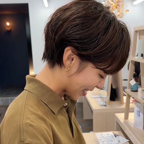 コンパクトマッシュショートボブニュアンスパーマパーマ横浜|salon de joe横浜/レディースパーマ/メンズパーマ/レイヤーカット