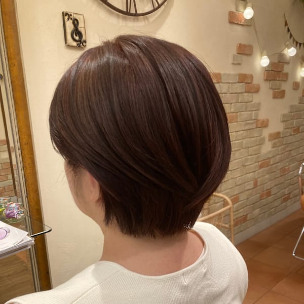 カシスピンクのショートボブ☆|hairgarden Hug