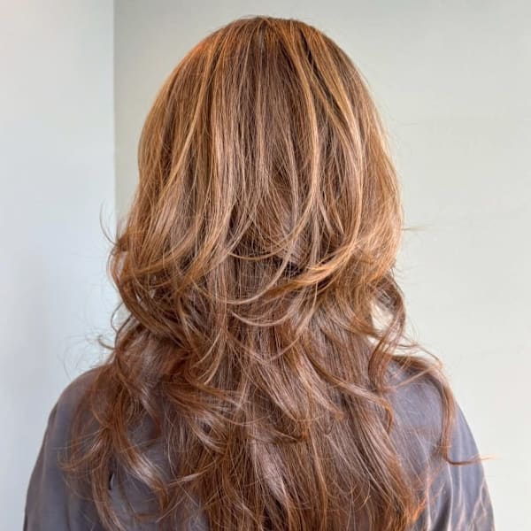 ハイレイヤー グラデーションカラー ロングウルフ 30代