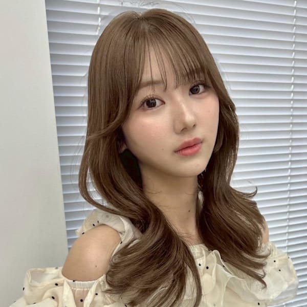 韓国風ヘア/顔周りレイヤー/ハニーベージュ|Euphoria 池袋東口駅前店