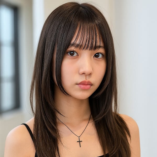 韓国シースルーバング艶レイヤー