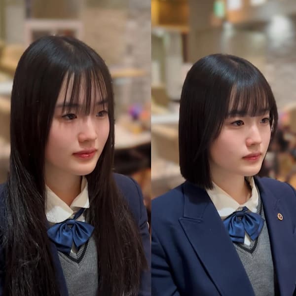 ロングから一新!上品ストレートボブ