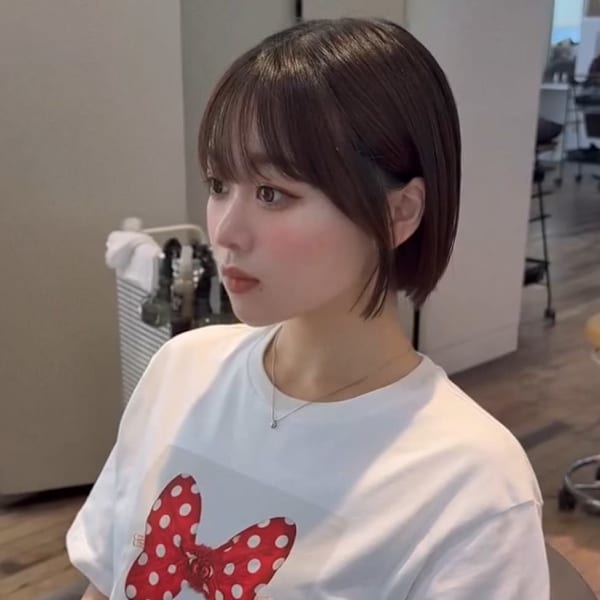 韓国風タイトボブ×透け感バング