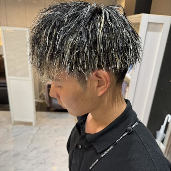 2ブロ／ツイストスパイラル／パイルツイスト／ホワイトメッシュ