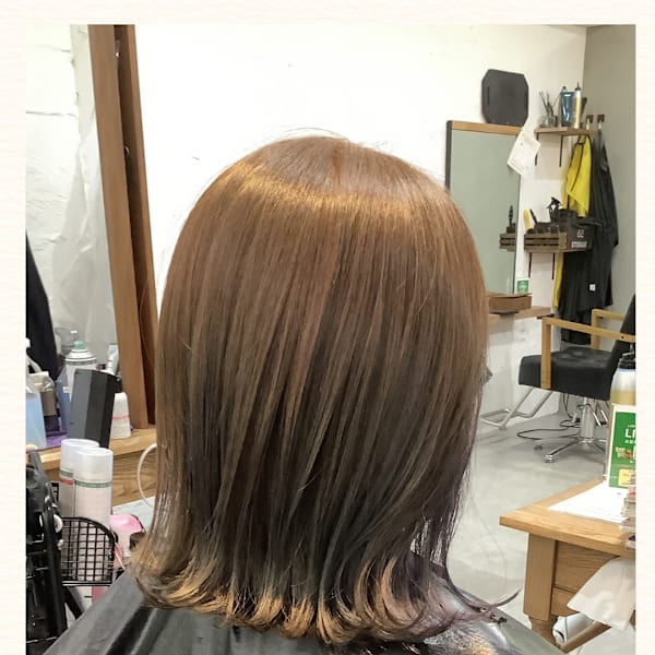 ≪お客様スタイル≫ 外ハネスタイルにナチュラルインナーカラー