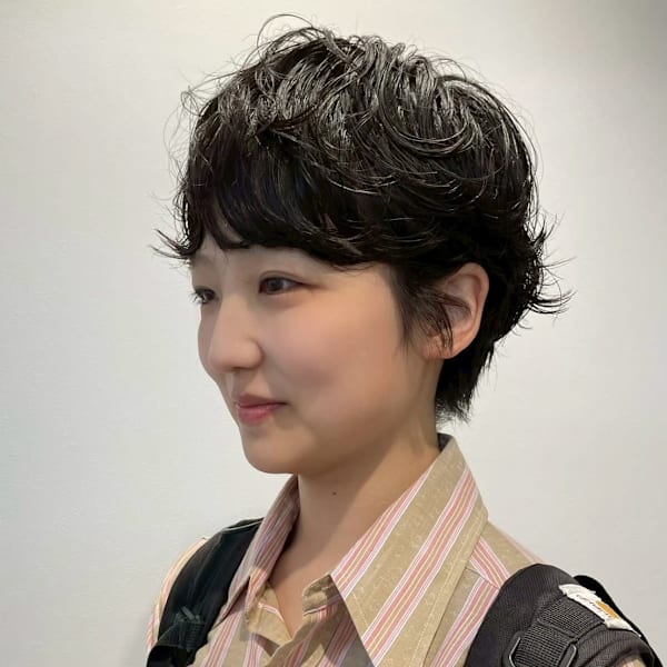 コンパクトマッシュショートボブニュアンスパーマパーマ横浜|salon de joe横浜/レディースパーマ/メンズパーマ/レイヤーカット