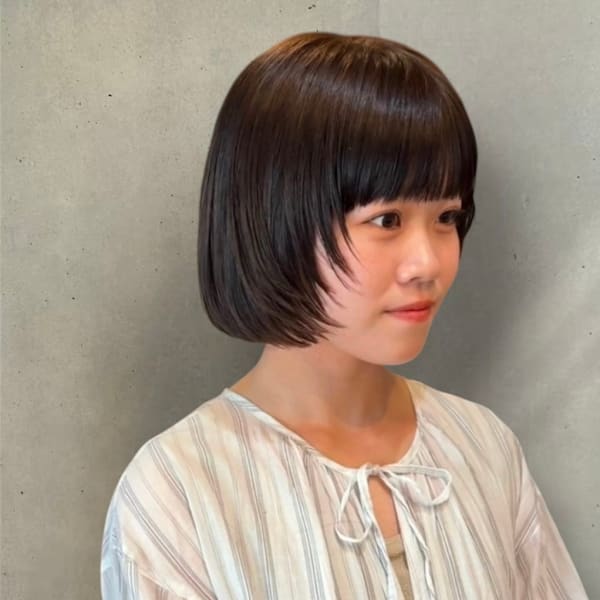 レイヤーボブ×グレージュ
