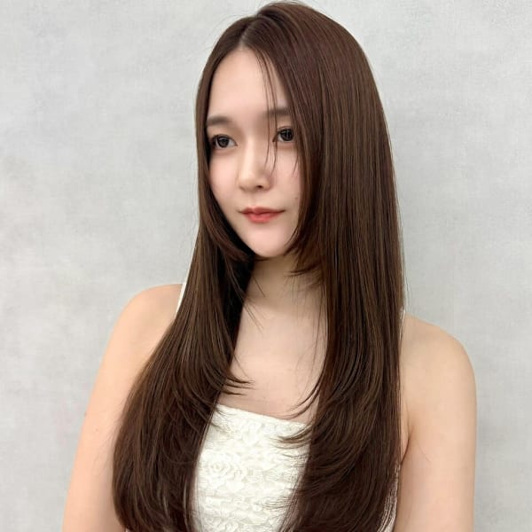 レイヤーカット×シルキーストレート