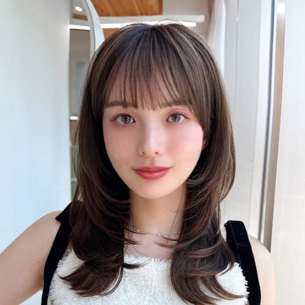 暗髪×髪質改善で憧れのツヤ髪に♪ワンカールセミロング|AFLOAT/L 錦糸町【アフロートエル】