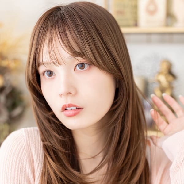 こなれシャギーカットツヤ感レイヤーロング　オリーブグリーン|COVER HAIR bliss【カバーヘア ブリス】北浦和/北浦和西口店