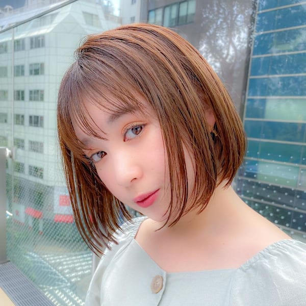 ミニボブ/切りっぱなしボブ/小顔見せ/ショートボブ